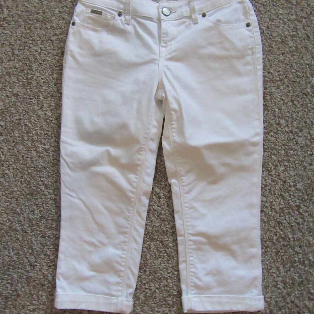 Women's The Limited White Denim Crop 312 Jeans Size 0 Petite